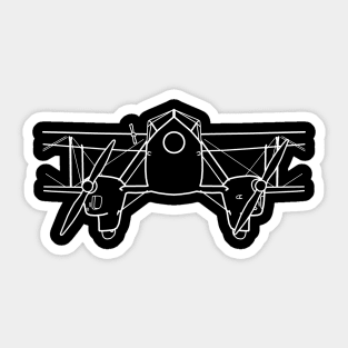 DH Dragon Rapide 1930s classic aircraft white outline graphic Sticker